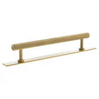 MHCSB17160SB - Millhouse Brass Paddington Spiral T-Bar Cabinet Pull Handle on Backplate 160mm - Satin Brass