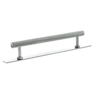 MHCSB17160PC - Millhouse Brass Paddington Spiral T-Bar Cabinet Pull Handle on Backplate 160mm - Polished Chrome