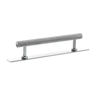 Click Here To Enlarge This Photo Of MHCSB17128PC - Millhouse Brass Paddington Spiral T-Bar Cabinet Pull Handle on Backplate 128mm - Polished Chrome