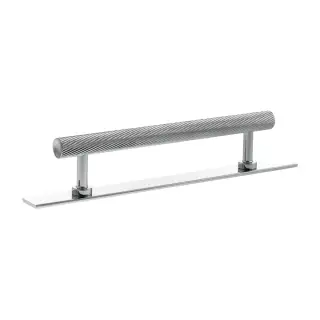 MHCSB17128PC - Millhouse Brass Paddington Spiral T-Bar Cabinet Pull Handle on Backplate 128mm - Polished Chrome