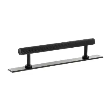 Click Here To Enlarge This Photo Of MHCSB17128MB - Millhouse Brass Paddington Spiral T-Bar Cabinet Pull Handle on Backplate 128mm - Matt Black