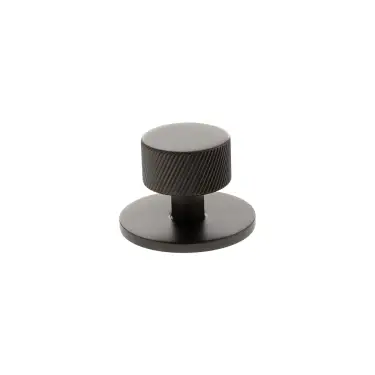Click Here To Enlarge This Photo Of MHCSB1532UDB - Millhouse Brass Paddington Spiral Round Cabinet Knob Handle on Backplate - Urban Dark Bronze
