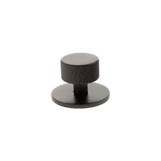 MHCSB1532UDB - Millhouse Brass Paddington Spiral Round Cabinet Knob Handle on Backplate - Urban Dark Bronze