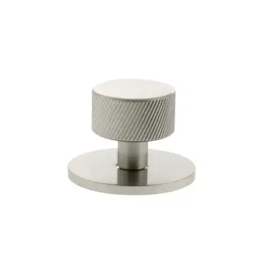 Click Here To Enlarge This Photo Of MHCSB1532SN - Millhouse Brass Paddington Spiral Round Cabinet Knob Handle on Backplate - Satin Nickel