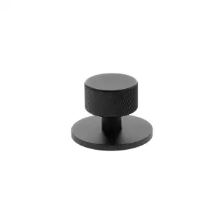 MHCSB1532MB - Millhouse Brass Paddington Spiral Round Cabinet Knob Handle on Backplate - Matt Black
