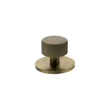 Click Here To Enlarge This Photo Of MHCSB1532AB - Millhouse Brass Paddington Spiral Round Cabinet Knob Handle on Backplate - Antique Brass