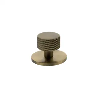 MHCSB1532AB - Millhouse Brass Paddington Spiral Round Cabinet Knob Handle on Backplate - Antique Brass