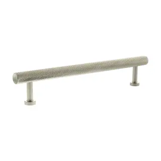 MHCS17160SN - Millhouse Brass Paddington Spiral T-Bar Cabinet Pull Handle 160mm - Satin Nickel