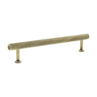 MHCS17160AB - Millhouse Brass Paddington Spiral T-Bar Cabinet Pull Handle 160mm - Antique Brass