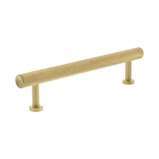 MHCS17128SB - Millhouse Brass Paddington Spiral T-Bar Cabinet Pull Handle 128mm - Satin Brass