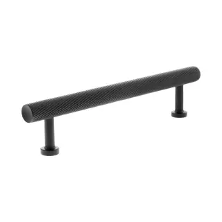 MHCS17128MB - Millhouse Brass Paddington Spiral T-Bar Cabinet Pull Handle 128mm - Matt Black