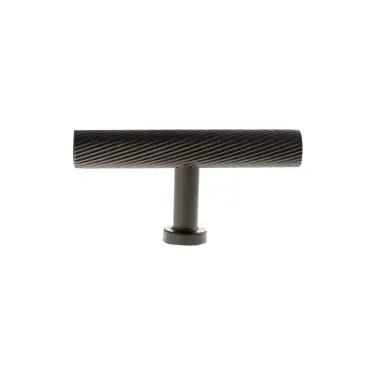 Click Here To Enlarge This Photo Of MHCS1675UDB - Millhouse Brass Paddington Spiral T-Bar Cabinet Knob Handle - Urban Dark Bronze