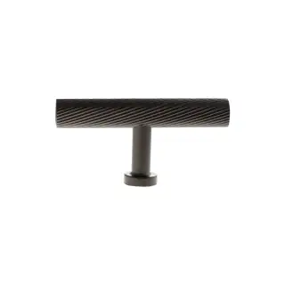 MHCS1675UDB - Millhouse Brass Paddington Spiral T-Bar Cabinet Knob Handle - Urban Dark Bronze