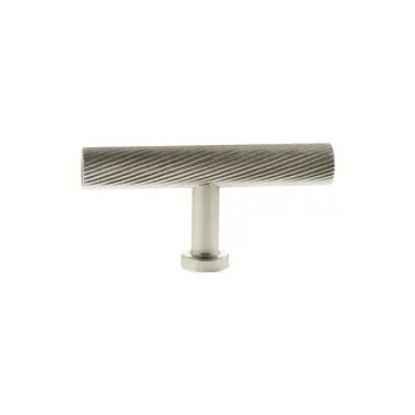 Click Here To Enlarge This Photo Of MHCS1675SN - Millhouse Brass Paddington Spiral T-Bar Cabinet Knob Handle - Satin Nickel