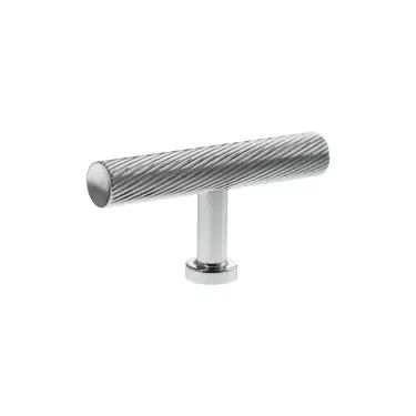 Click Here To Enlarge This Photo Of MHCS1675PC - Millhouse Brass Paddington Spiral T-Bar Cabinet Knob Handle - Polished Chrome