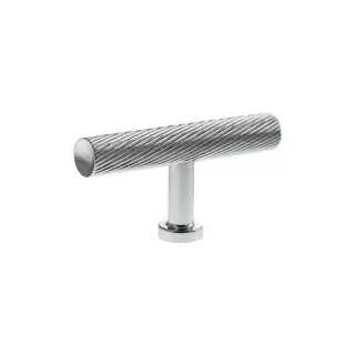 MHCS1675PC - Millhouse Brass Paddington Spiral T-Bar Cabinet Knob Handle - Polished Chrome