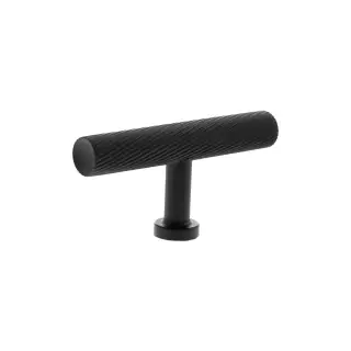 MHCS1675MB - Millhouse Brass Paddington Spiral T-Bar Cabinet Knob Handle - Matt Black