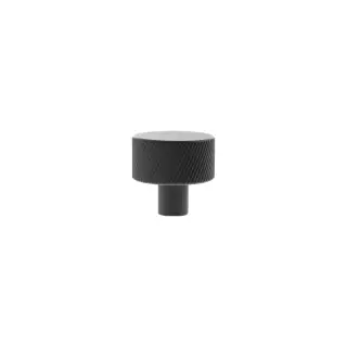 MHCS1532MB - Millhouse Brass Paddington Spiral Round Cabinet Knob Handle - Matt Black