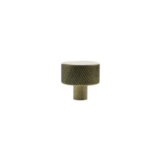 MHCS1532AB - Millhouse Brass Paddington Spiral Round Cabinet Knob Handle - Antique Brass
