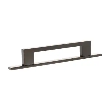 Click Here To Enlarge This Photo Of MHCNB17128UDB - Millhouse Brass Empire Slim Cabinet Pull Handle on Backplate 128mm - Urban Dark Bronze