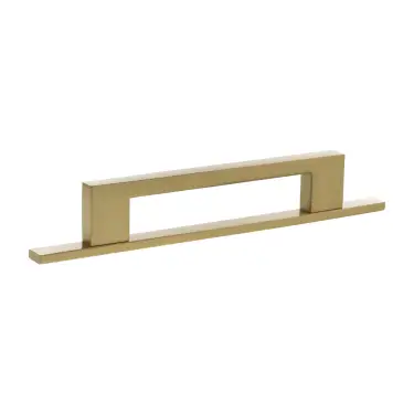 Click Here To Enlarge This Photo Of MHCNB17128SB - Millhouse Brass Empire Slim Cabinet Pull Handle on Backplate 128mm - Satin Brass