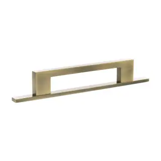 MHCNB17128AB - Millhouse Brass Empire Slim Cabinet Pull Handle on Backplate 128mm - Antique Brass