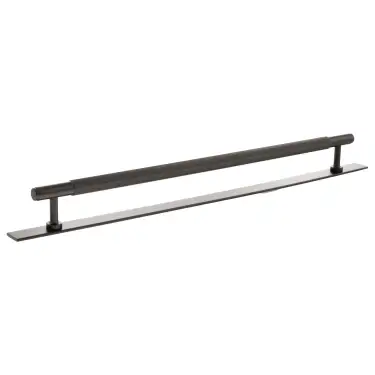 Click Here To Enlarge This Photo Of MHCLB17320UDB - Millhouse Brass Battersea Linear T-Bar Cabinet Pull Handle on Backplate 320mm - Urban Dark Bronze
