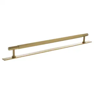 MHCLB17320SB - Millhouse Brass Battersea Linear T-Bar Cabinet Pull Handle on Backplate 320mm - Satin Brass