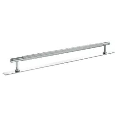 Click Here To Enlarge This Photo Of MHCLB17320PC - Millhouse Brass Battersea Linear T-Bar Cabinet Pull Handle on Backplate 320mm - Polished Chrome