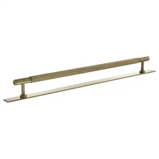 MHCLB17320AB - Millhouse Brass Battersea Linear T-Bar Cabinet Pull Handle on Backplate 320mm - Antique Brass