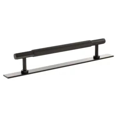 Click Here To Enlarge This Photo Of MHCLB17160UDB - Millhouse Brass Battersea Linear T-Bar Cabinet Pull Handle on Backplate 160mm - Urban Dark Bronze