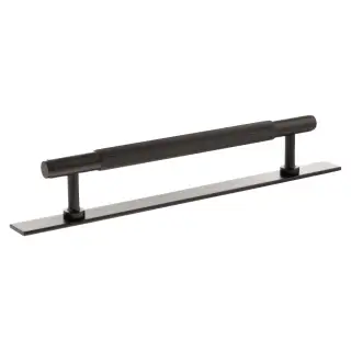 MHCLB17160UDB - Millhouse Brass Battersea Linear T-Bar Cabinet Pull Handle on Backplate 160mm - Urban Dark Bronze