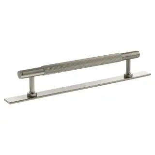 MHCLB17160SN - Millhouse Brass Battersea Linear T-Bar Cabinet Pull Handle on Backplate 160mm - Satin Nickel