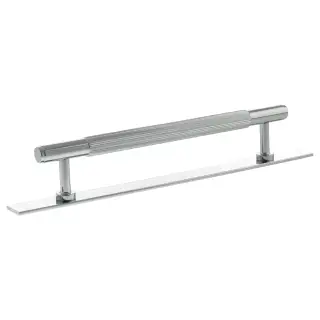 MHCLB17160PC - Millhouse Brass Battersea Linear T-Bar Cabinet Pull Handle on Backplate 160mm - Polished Chrome