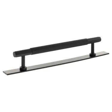 Click Here To Enlarge This Photo Of MHCLB17160MB - Millhouse Brass Battersea Linear T-Bar Cabinet Pull Handle on Backplate 160mm - Matt Black