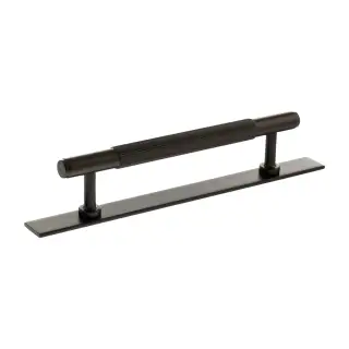 MHCLB17128UDB - Millhouse Brass Battersea Linear T-Bar Cabinet Pull Handle on Backplate 128mm - Urban Dark Bronze
