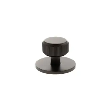 Click Here To Enlarge This Photo Of MHCLB1532UDB - Millhouse Brass Battersea Linear Round Cabinet Knob Handle on Backplate - Urban Dark Bronze