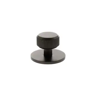 MHCLB1532UDB - Millhouse Brass Battersea Linear Round Cabinet Knob Handle on Backplate - Urban Dark Bronze