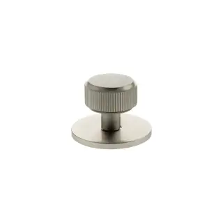 MHCLB1532SN - Millhouse Brass Battersea Linear Round Cabinet Knob Handle on Backplate - Satin Nickel