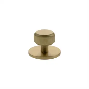 Click Here To Enlarge This Photo Of MHCLB1532SB - Millhouse Brass Battersea Linear Round Cabinet Knob Handle on Backplate - Satin Brass