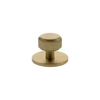 MHCLB1532SB - Millhouse Brass Battersea Linear Round Cabinet Knob Handle on Backplate - Satin Brass