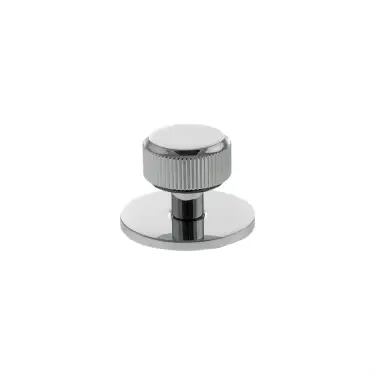 Click Here To Enlarge This Photo Of MHCLB1532PC - Millhouse Brass Battersea Linear Round Cabinet Knob Handle on Backplate - Polished Chrome