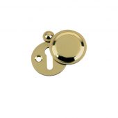 FB11 - Zoo Hardware Fulton & Bray Standard Key Profile Victorian Escutcheon (Covered) 32mm dia. Polished Brass