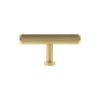 MHCL1675SB - Millhouse Brass Battersea Linear T-Bar Cabinet Knob Handle - Satin Brass