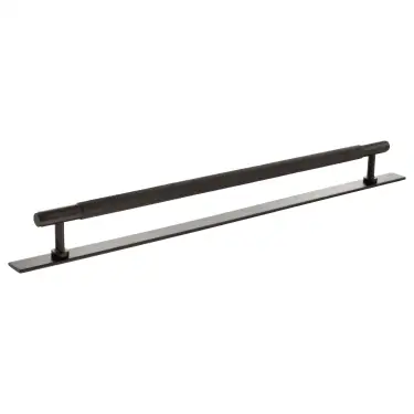 Click Here To Enlarge This Photo Of MHCKB17320UDB - Millhouse Brass Eiffel Knurled T-Bar Cabinet Pull Handle on Backplate 320mm - Urban Dark Bronze