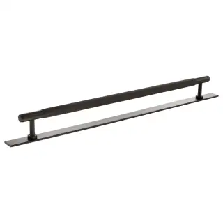 MHCKB17320UDB - Millhouse Brass Eiffel Knurled T-Bar Cabinet Pull Handle on Backplate 320mm - Urban Dark Bronze