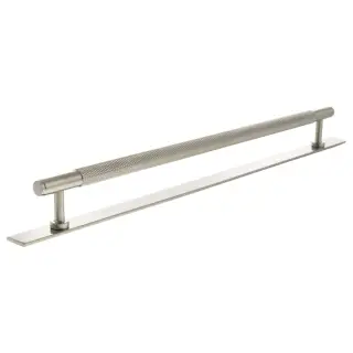 MHCKB17320SN - Millhouse Brass Eiffel Knurled T-Bar Cabinet Pull Handle on Backplate 320mm - Satin Nickel