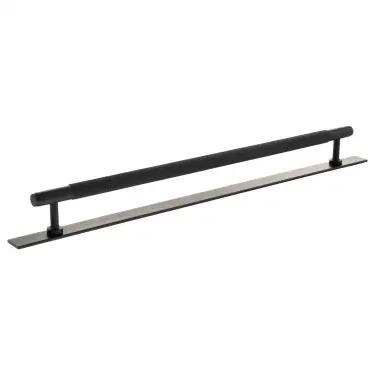 Click Here To Enlarge This Photo Of MHCKB17320MB - Millhouse Brass Eiffel Knurled T-Bar Cabinet Pull Handle on Backplate 320mm - Matt Black