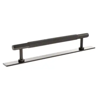 MHCKB17160UDB - Millhouse Brass Eiffel Knurled T-Bar Cabinet Pull Handle on Backplate 160mm - Urban Dark Bronze