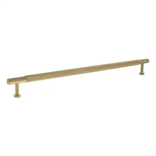 MHCK17320SB - Millhouse Brass Eiffel Knurled T-Bar Cabinet Pull Handle 320mm - Satin Brass